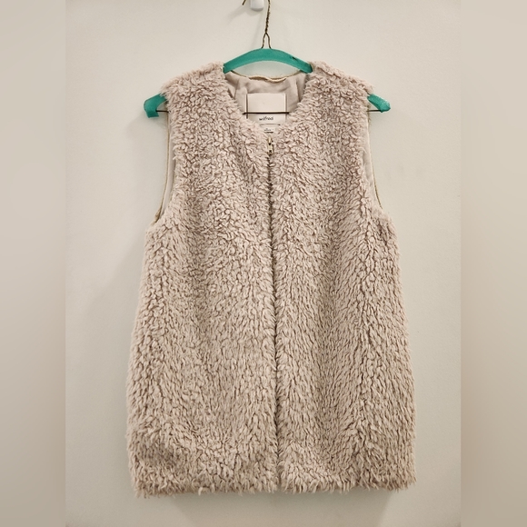 Wilfred fluffy faux fur cream vest - Picture 1 of 7